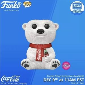 Coca Cola Polar Bear Flocked Exclusive Funko Pop